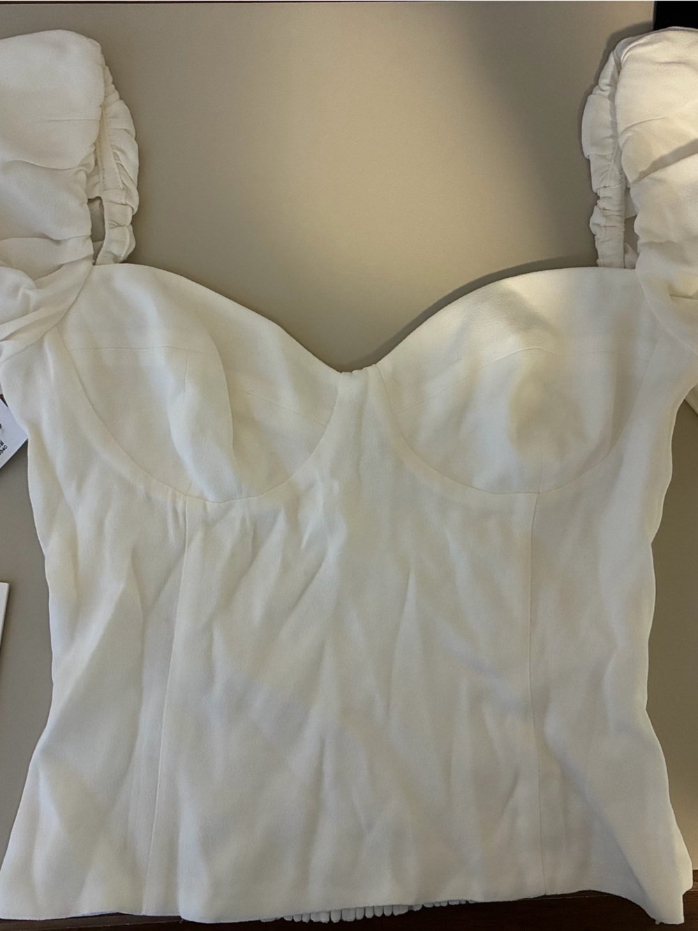 re:named White Strapless Bustier Crop Top